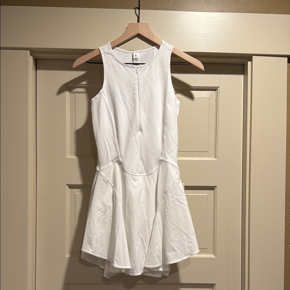 lululemon athletica White Halter Sleeveless Fit and Flare Mini Dress